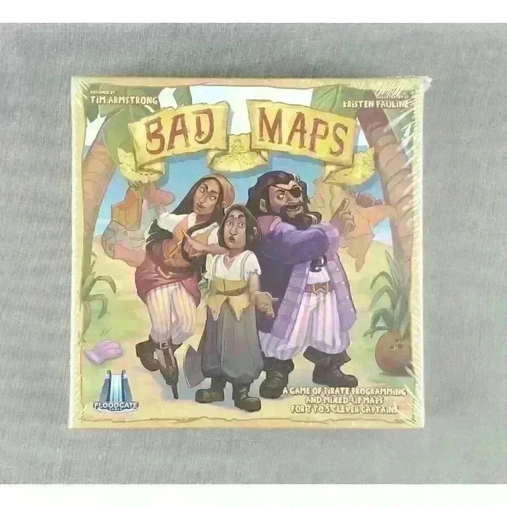 Bad Maps Board Game (Floodgate Games, 2018) Pirate Programming Strategy Game NEW